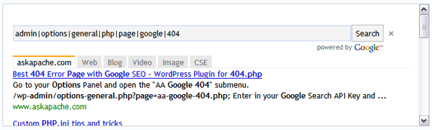 AskApache Google 404 Powered By Google Ajax API