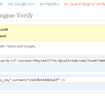 Wordpress SEO Plugin Search Engine Verification