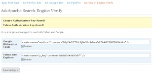 Wordpress SEO Plugin Search Engine Verification