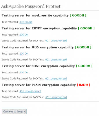 Testing Server for Encryption and .htaccess