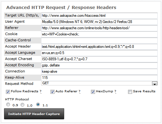 Advanced HTTP Request and Response Header Viewer Hexdump