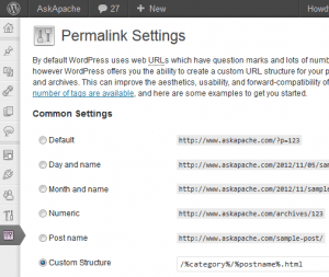 WordPress Permalinks