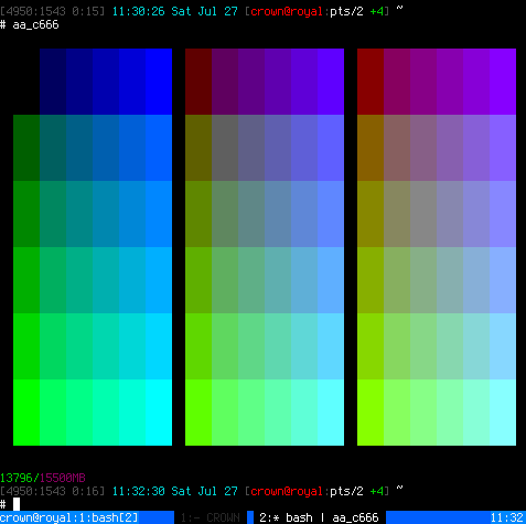 rxvt-unicode screenshot running tmux