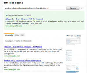wordpress 404 plugin for Google Search