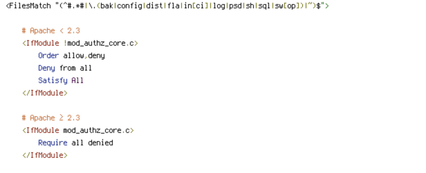 DEFLATE, HTTP_HOST, HTTP_USER_AGENT, HTTPS, INCLUDES, ORIGIN, REQUEST_FILENAME, REQUEST_URI, SCRIPT_FILENAME, SERVER_ADDR, SERVER_PORT, TIME