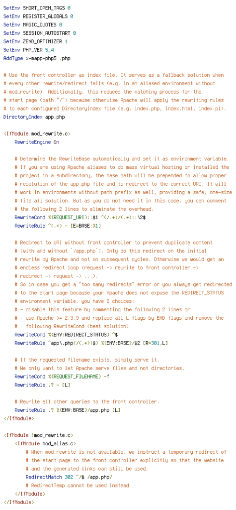 ENV, REDIRECT_STATUS, REQUEST_FILENAME, REQUEST_URI