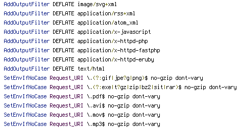 DEFLATE, no-gzip, REQUEST_URI