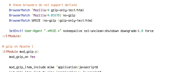 DEFLATE, downgrade-1.0, no-gzip, nokeepalive