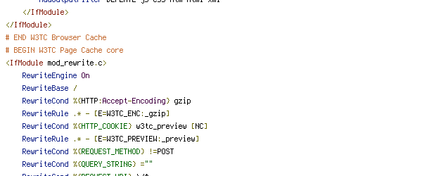 DEFLATE, DOCUMENT_ROOT, ENV, HTTP_COOKIE, HTTP_HOST, POST, QUERY_STRING, REQUEST_FILENAME, REQUEST_METHOD, REQUEST_URI, W3TC_ENC, W3TC_PREVIEW