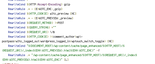 DEFLATE, DOCUMENT_ROOT, ENV, HTTP_COOKIE, HTTP_HOST, POST, QUERY_STRING, REQUEST_FILENAME, REQUEST_METHOD, REQUEST_URI, W3TC_ENC, W3TC_PREVIEW