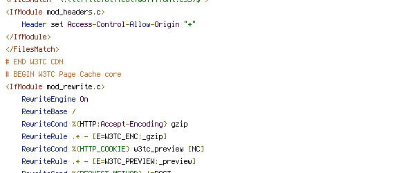 DEFLATE, DOCUMENT_ROOT, ENV, HTTP_COOKIE, HTTP_HOST, POST, QUERY_STRING, REQUEST_FILENAME, REQUEST_METHOD, REQUEST_URI, W3TC_ENC, W3TC_PREVIEW