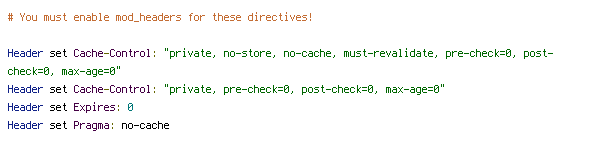 no-cache, Pragma