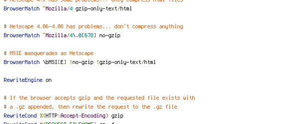 DEFLATE, no-gzip, REQUEST_FILENAME, REQUEST_URI, static