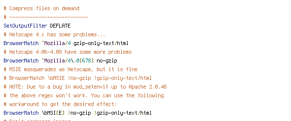 DEFLATE, no-gzip, REQUEST_URI