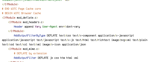 DEFLATE, DOCUMENT_ROOT, ENV, HTTP_COOKIE, HTTP_HOST, POST, QUERY_STRING, REQUEST_FILENAME, REQUEST_METHOD, REQUEST_URI, W3TC_ENC