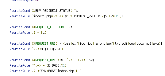 CONTEXT_PREFIX, ENV, REDIRECT_STATUS, REQUEST_FILENAME, REQUEST_URI