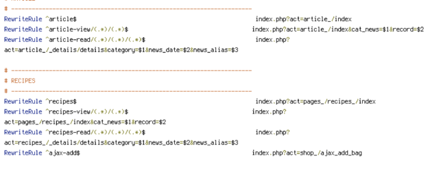 DEFLATE, force-no-vary, HTTP_HOST, HTTPS, INCLUDES, QUERY_STRING, REQUEST_FILENAME, REQUEST_URI, SCRIPT_FILENAME, SEARCH, SERVER_PORT, static, TIME